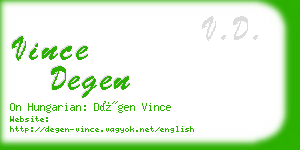 vince degen business card